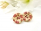Preview: Blumen Knopf Ohrstecker Holz Button flower
